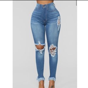 Medium Blue Wash Ankle Jeans